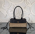 26S East-West Shopping Bag | Beige and Black