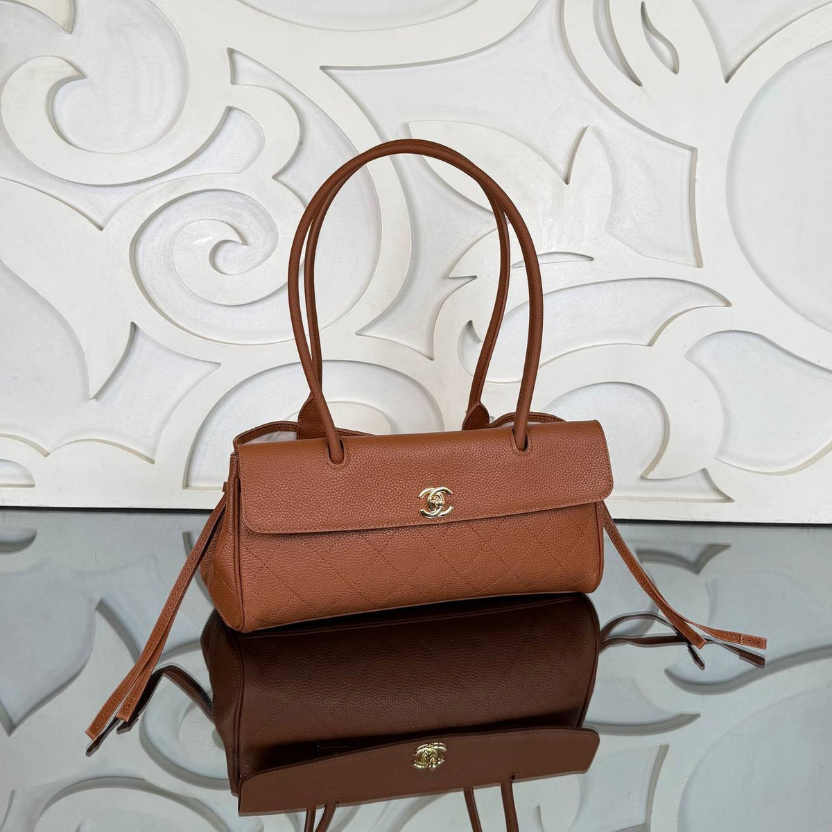 26S East-West Shopping Bag | Brown | angled view