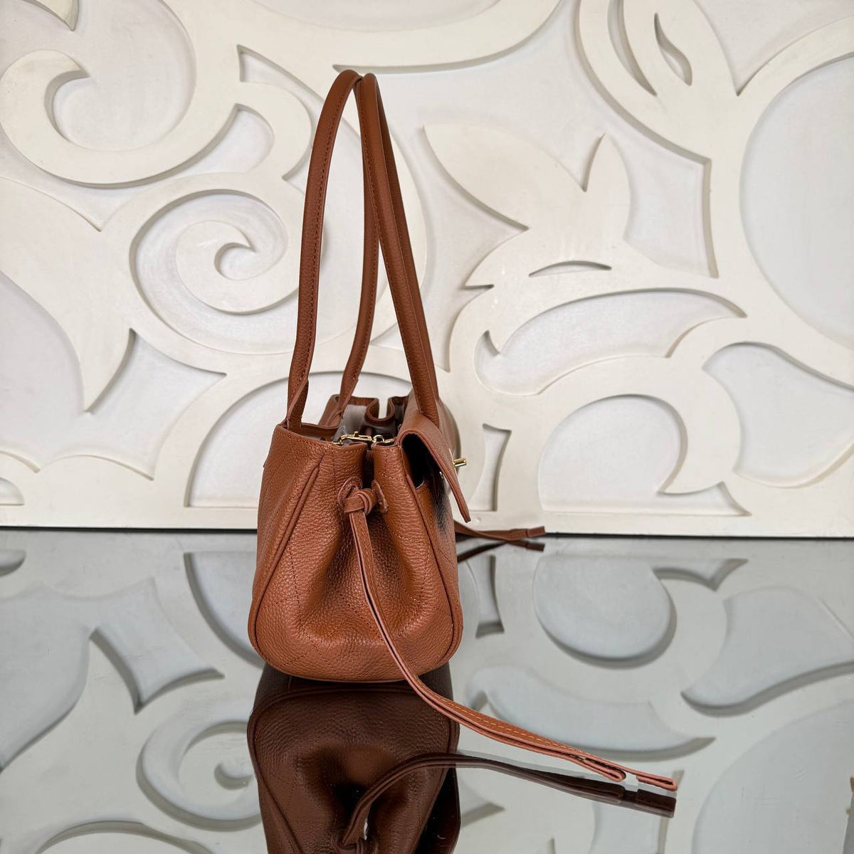 26S East-West Shopping Bag | Brown | side view
