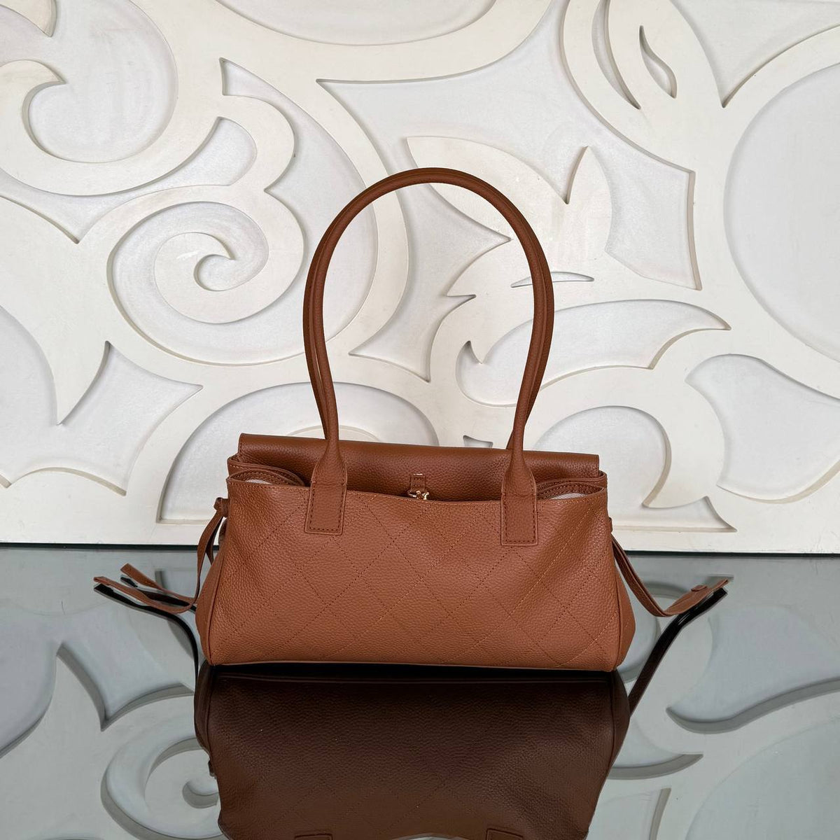 26S East-West Shopping Bag | Brown | back view
