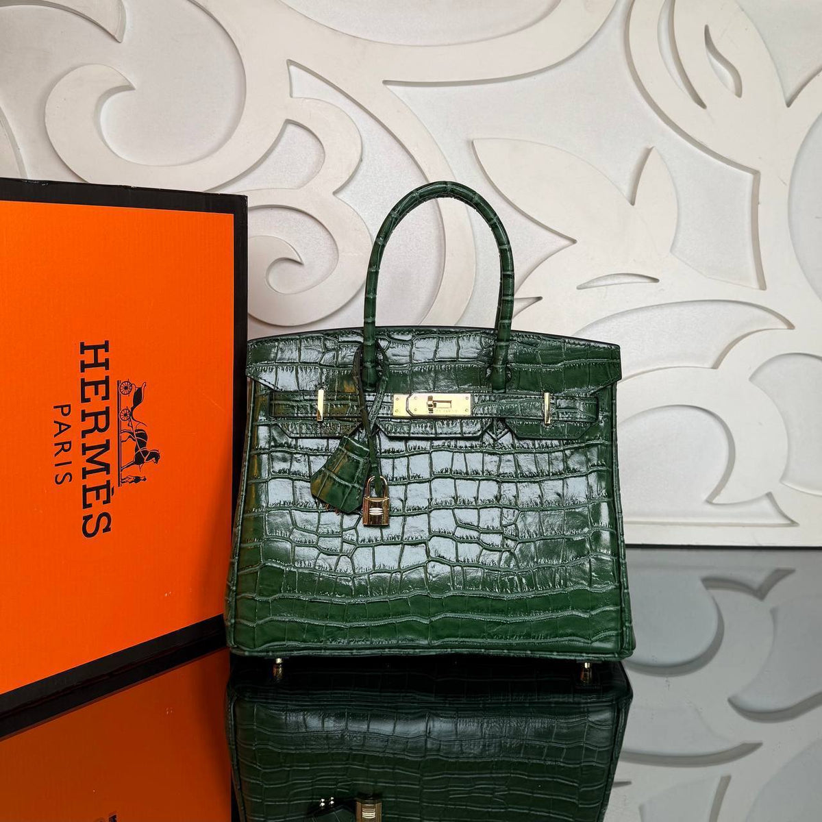 Birkin Bag 30 | Dark Green | front view