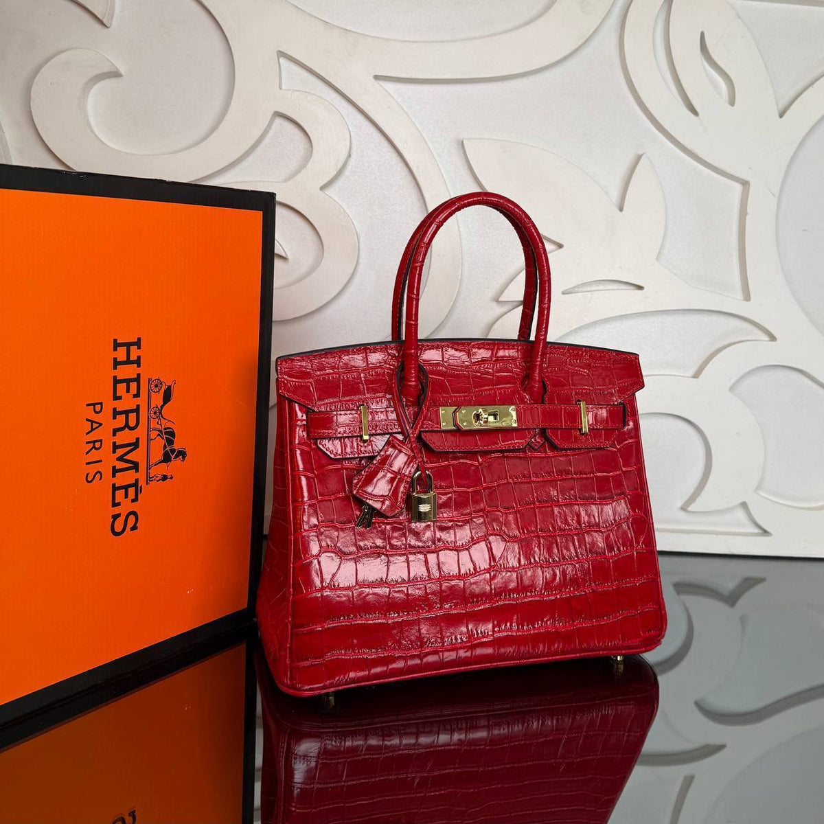 Birkin Bag 30 | Red | front view 2