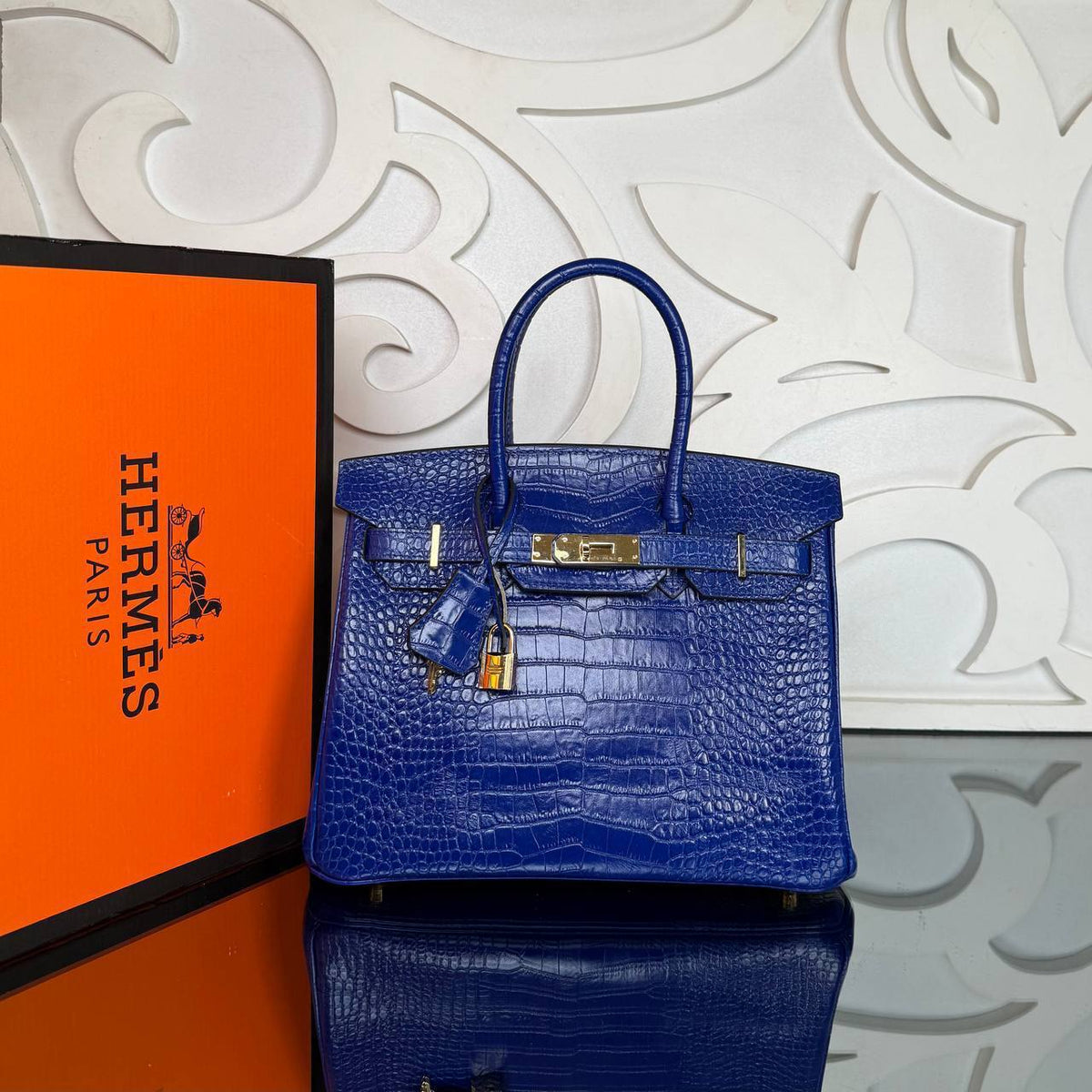 Birkin Bag 30 | Royal Blue | front view