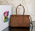 Bonnie Medium Handbag | Tan Suede | front view