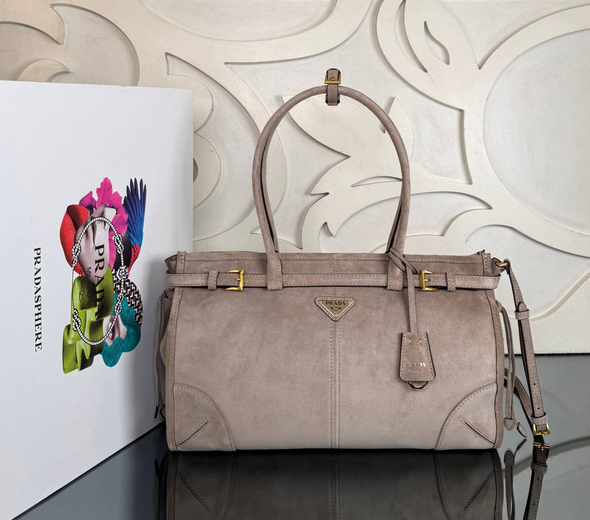 Bonnie Medium Handbag | Taupe | front view