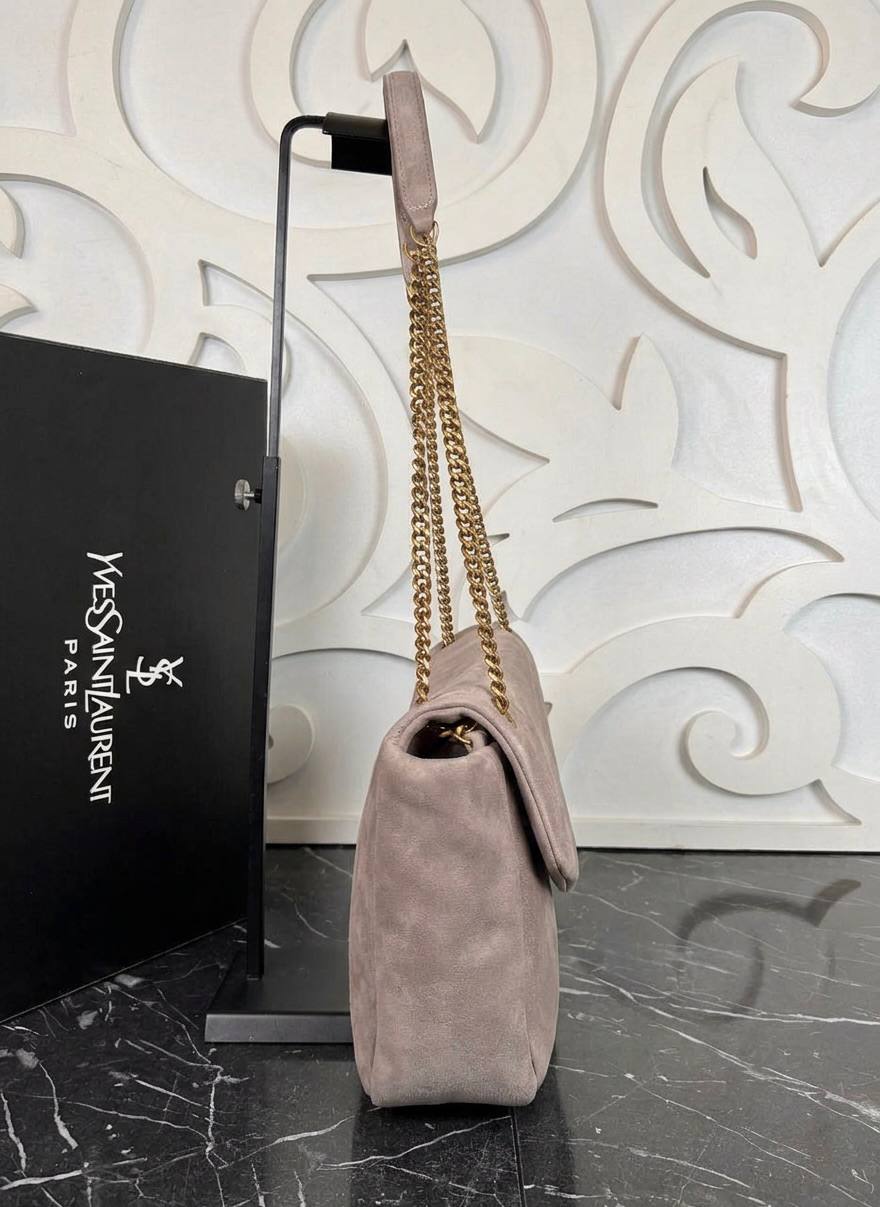 Calypso Large in Calf Suede | Taupe | side view