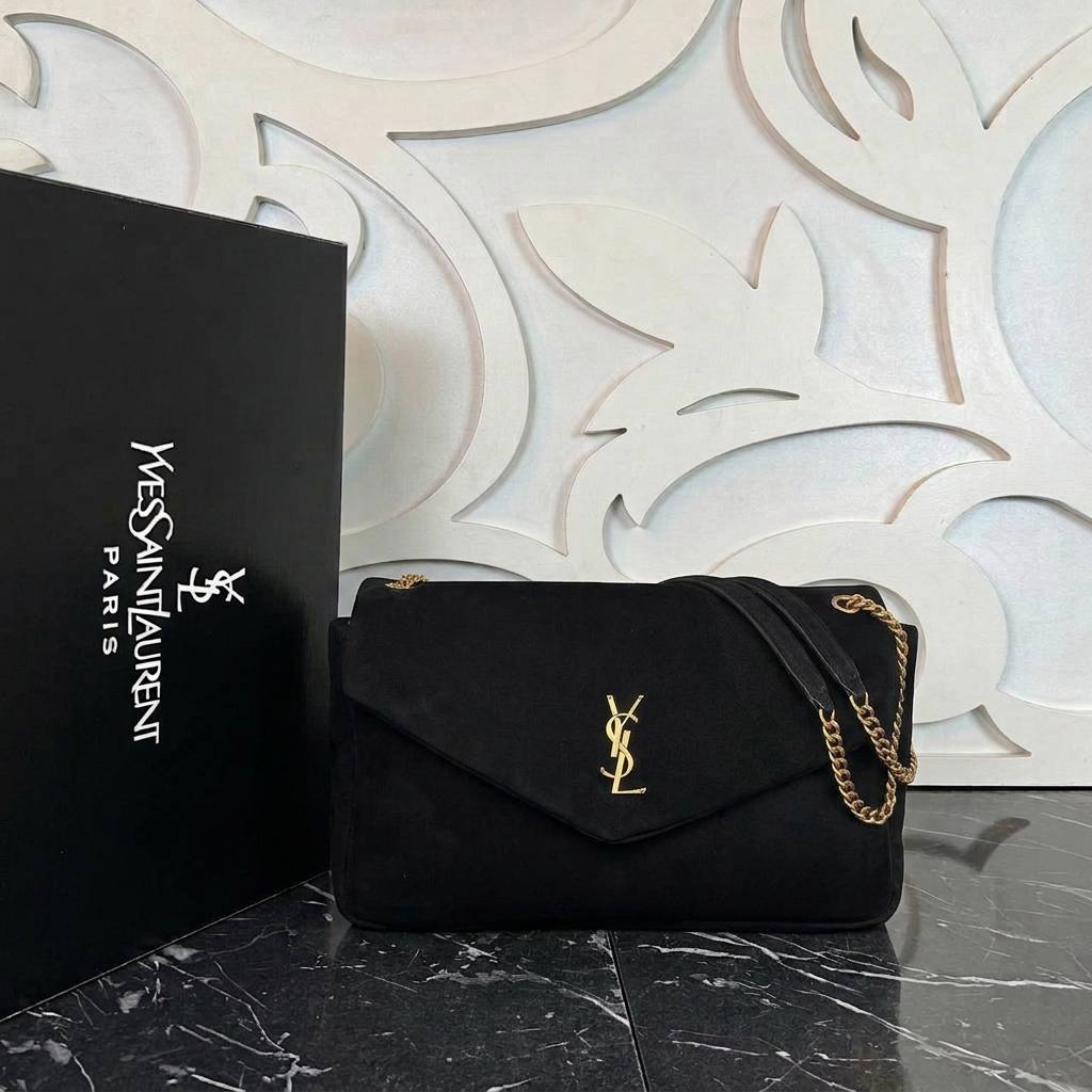 Calypso Large in Calf Suede | Black | front view