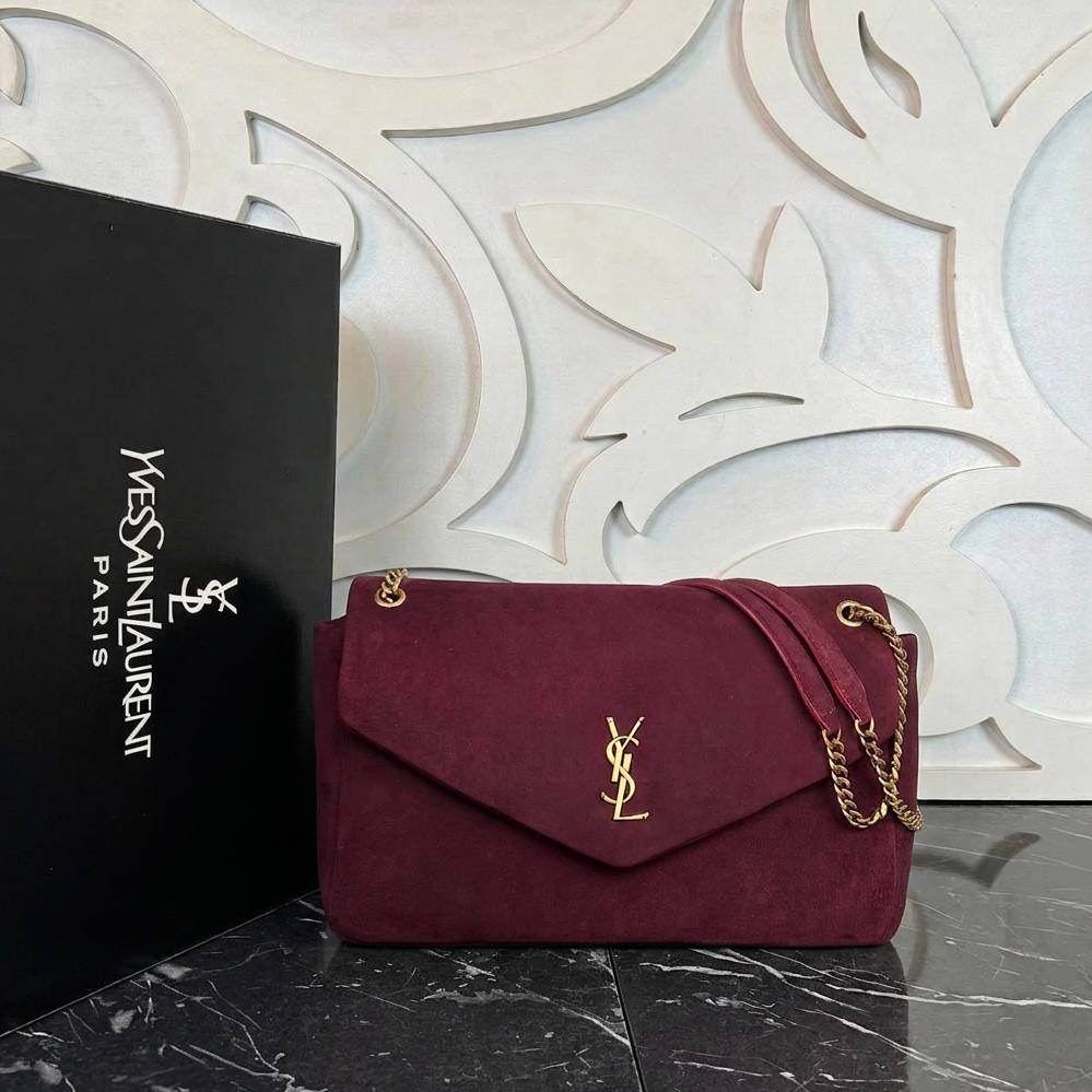 Calypso Large in Calf Suede | Burgundy | front view
