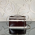 Large Shearling Vanity Case with Chain | Burgundy | view 1