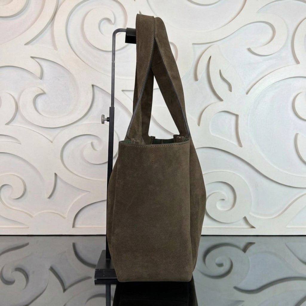 Le 5 À 7 Bea Suede Bag | Olive Suede | side view