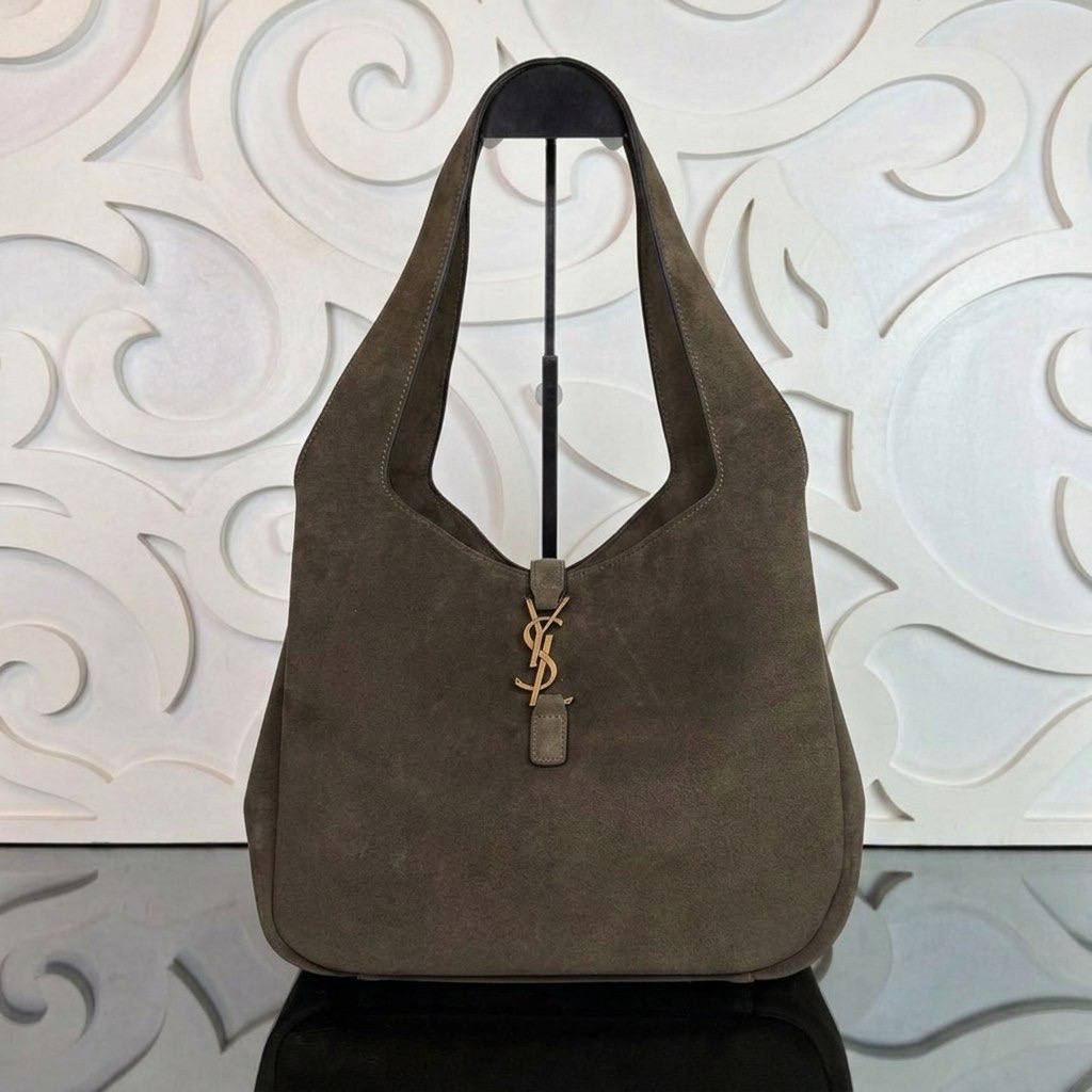 Le 5 À 7 Bea Suede Bag | Olive Suede | back view