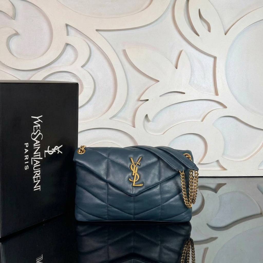 LouLou Puffer Bag Medium | Dark Teal | front view