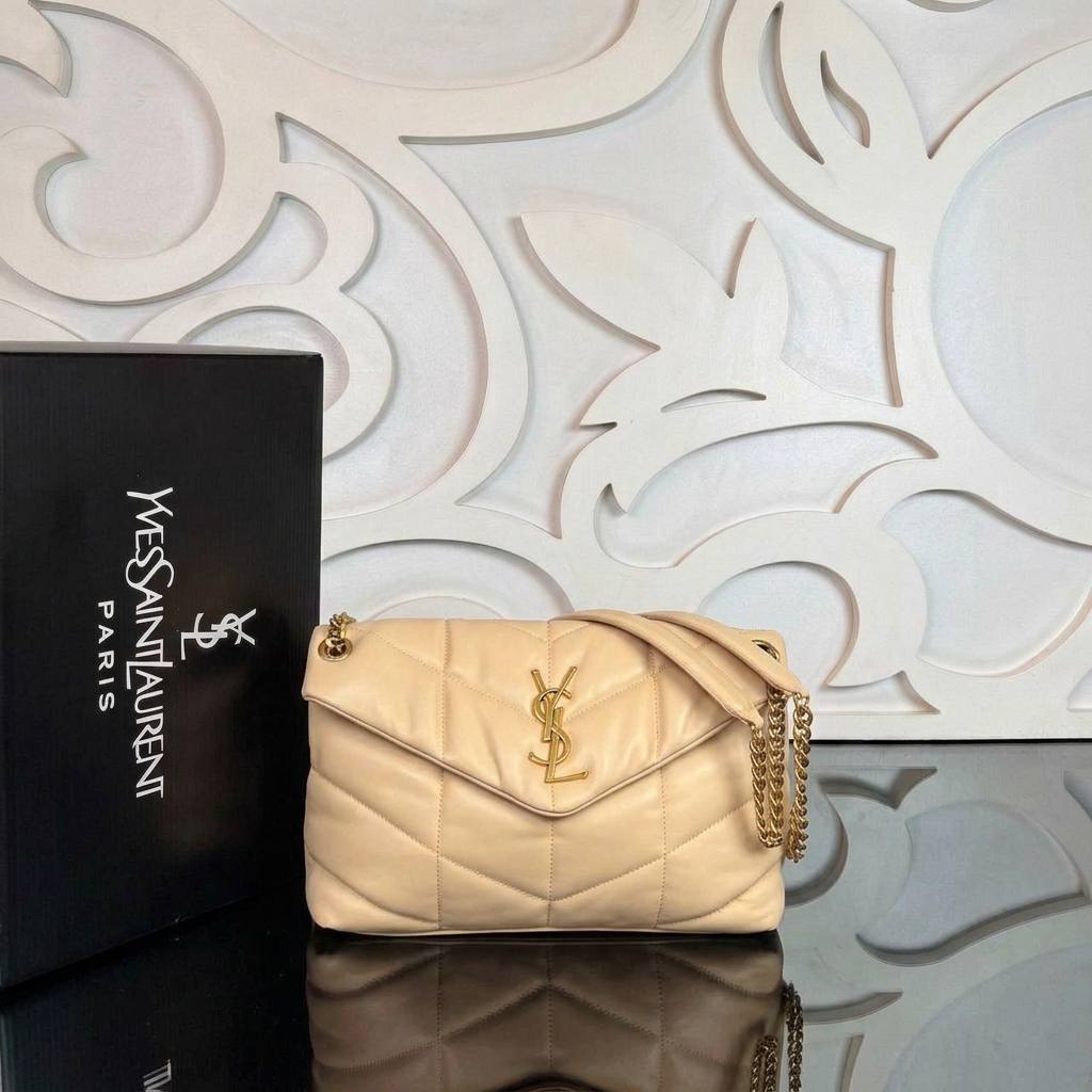 LouLou Puffer Bag Medium | Beige | front view