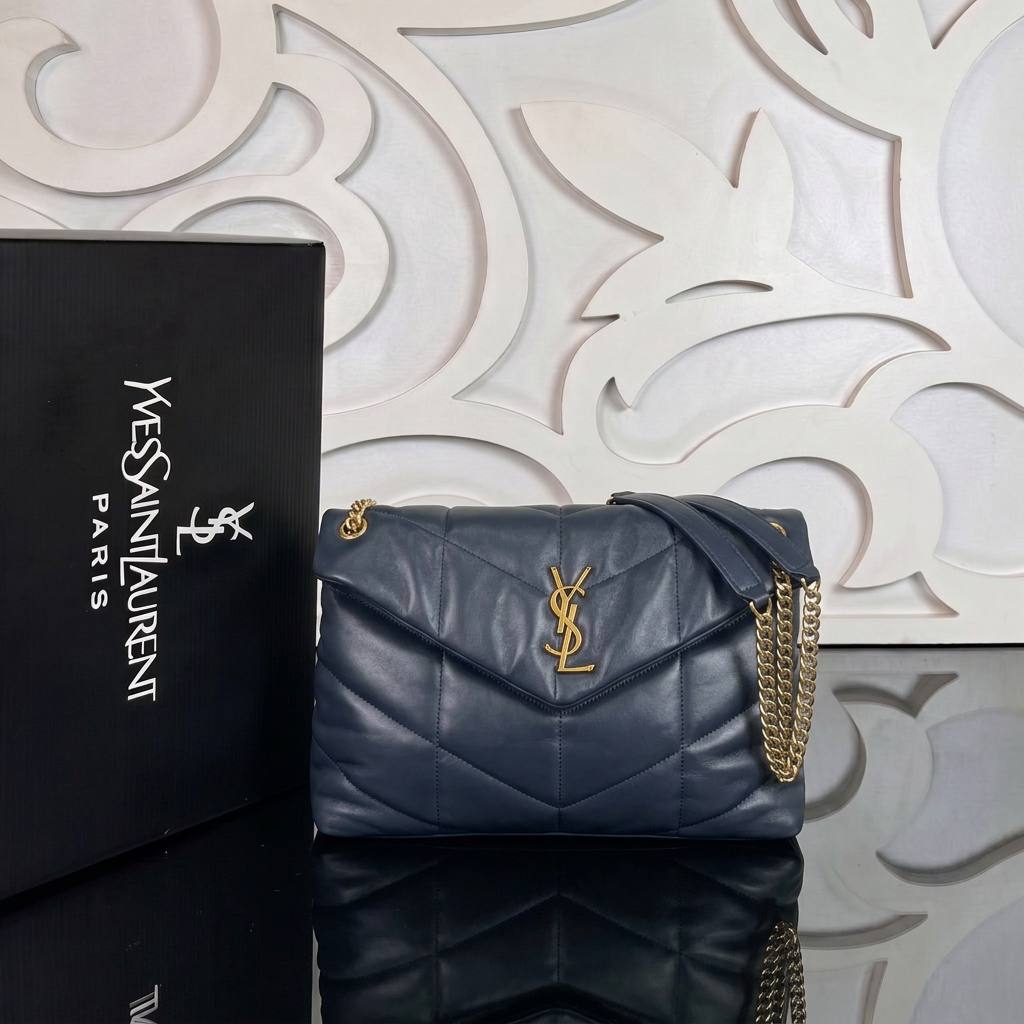 LouLou Puffer Bag Large | Navy