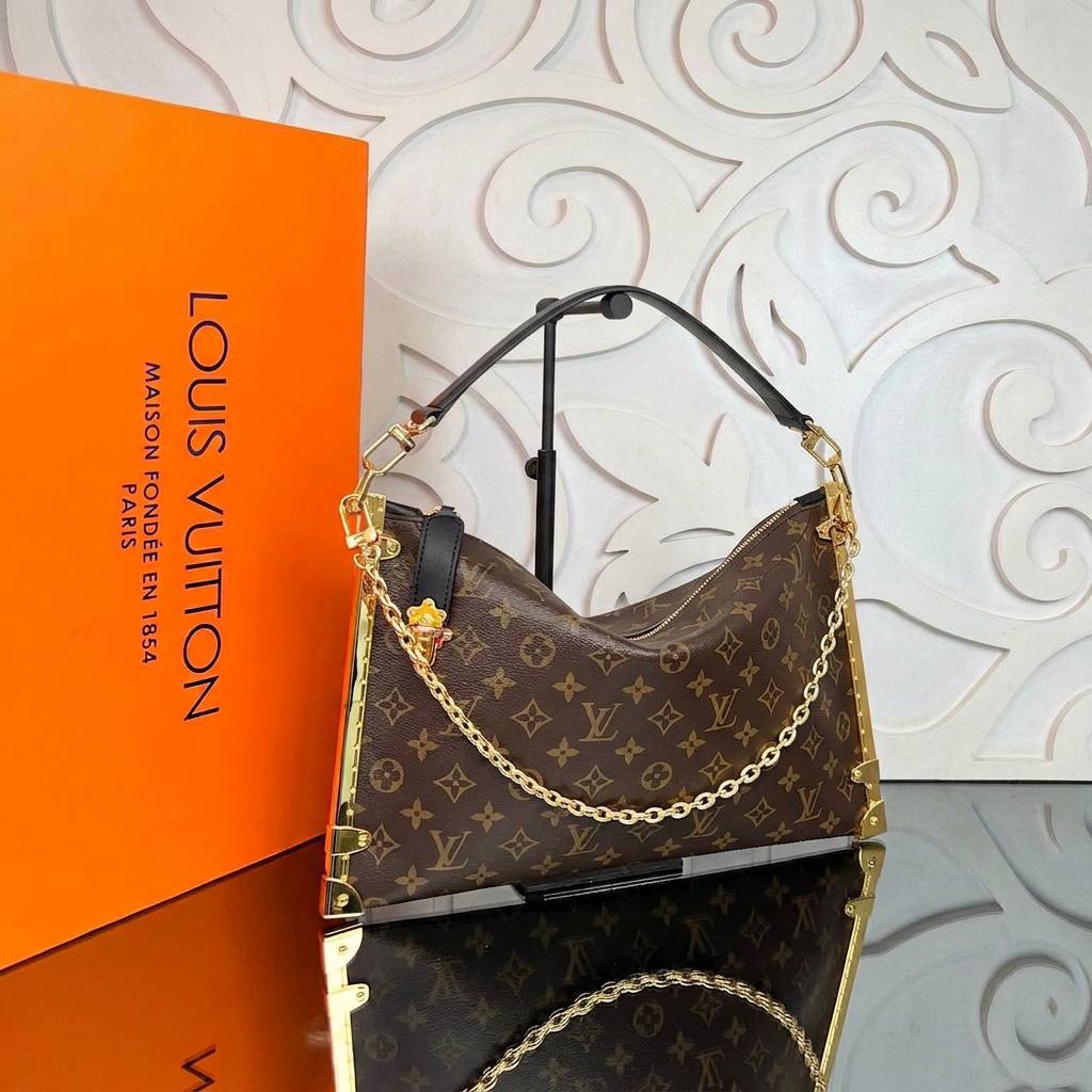 Lucky Trunk Bag | Brown Monogram | angled view