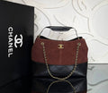 Medium Suede Shopping Bag | Brown and Black | front view