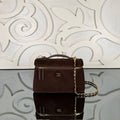 Medium Vanity Bag with Chain | Dark Brown | front