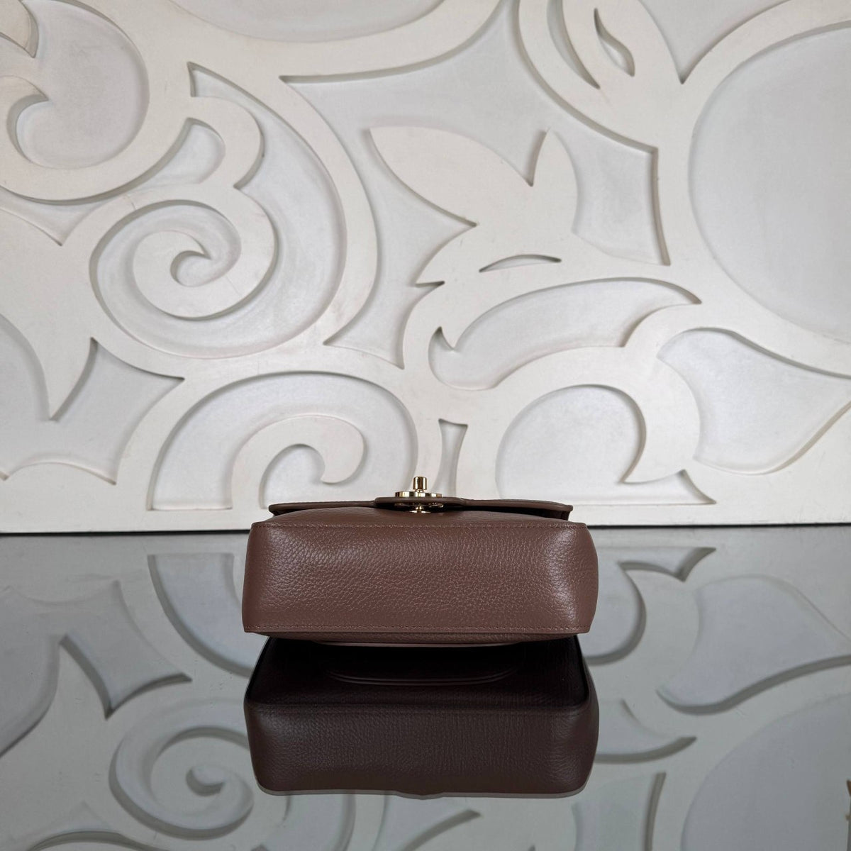 Mini Flap Bag | Taupe | bottom view