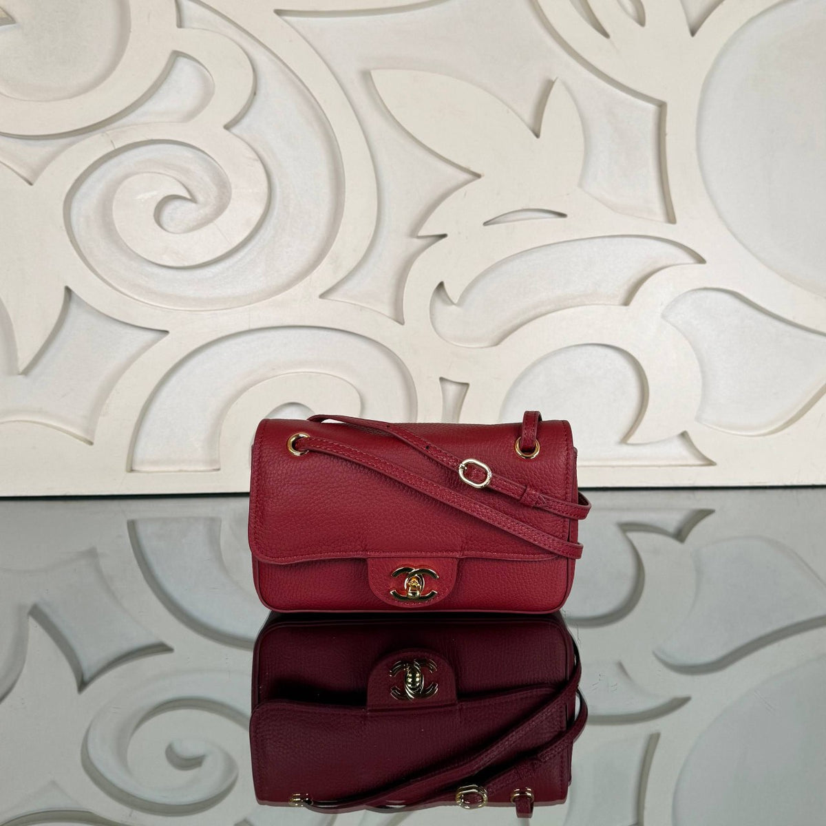 Mini Flap Bag | Red | front view