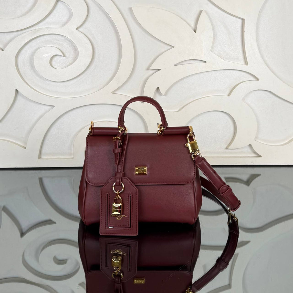 My Sicily Handbag | Burgundy | front view