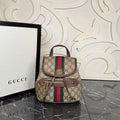 Ophidia Small Backpack | Beige GG Monogram | front view