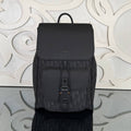 Saddle Backpack with Flap in Oblique Jacquard