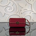 Rockstud Small Flap Bag | Red | front view